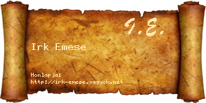 Irk Emese névjegykártya